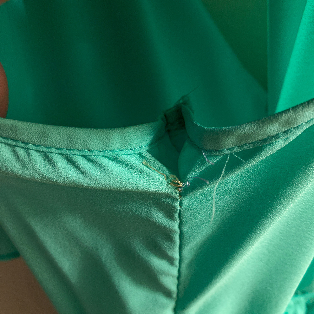 PINK OWL MINT GREEN ZIPPER RUFFLE DRESS - Picture 4 of 8